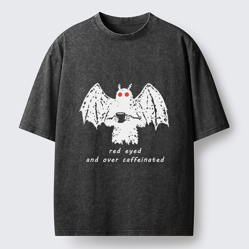Tokyo-Lion Mothman Needs Coffee Energy Washed T-Shirt-Tokyo-Lion