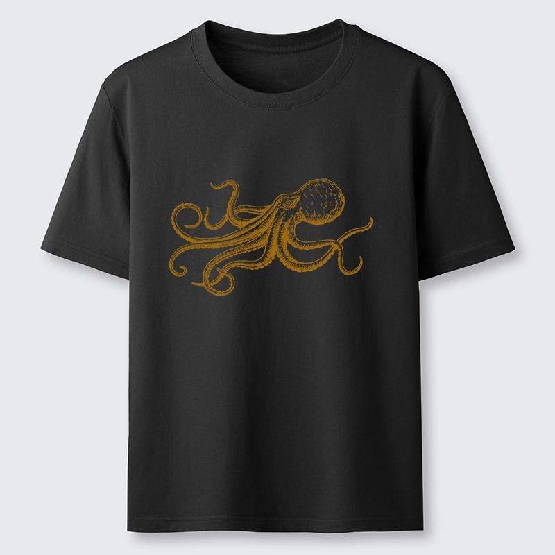 Tokyo-Lion Vintage Octopus Illustration Art Classic T-Shirt-Tokyo-Lion