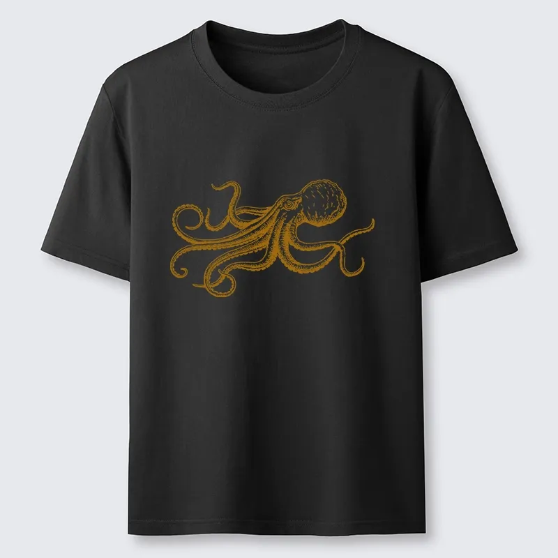 Tokyo-Lion Vintage Octopus Illustration Art Classic T-Shirt-Tokyo-Lion