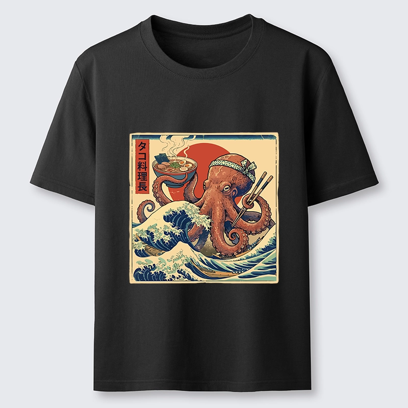 Tokyo-Lion Ukiyo-E Octopus Ramen Master Classic T-Shirt-Tokyo-Lion