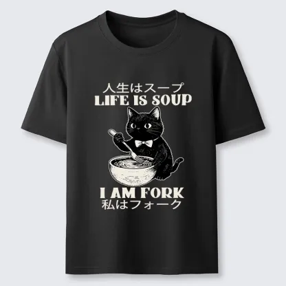 Tokyo-Lion Life Is Soup Cat Humor Meme Classic T-Shirt