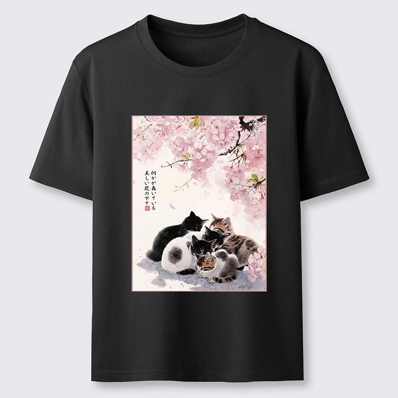 Tokyo-Lion Cute Cats Sakura Garden Classic T-Shirt