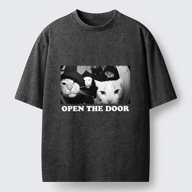 Tokyo-Lion Funny Cat Gang Meme Washed T-Shirt-Tokyo-Lion