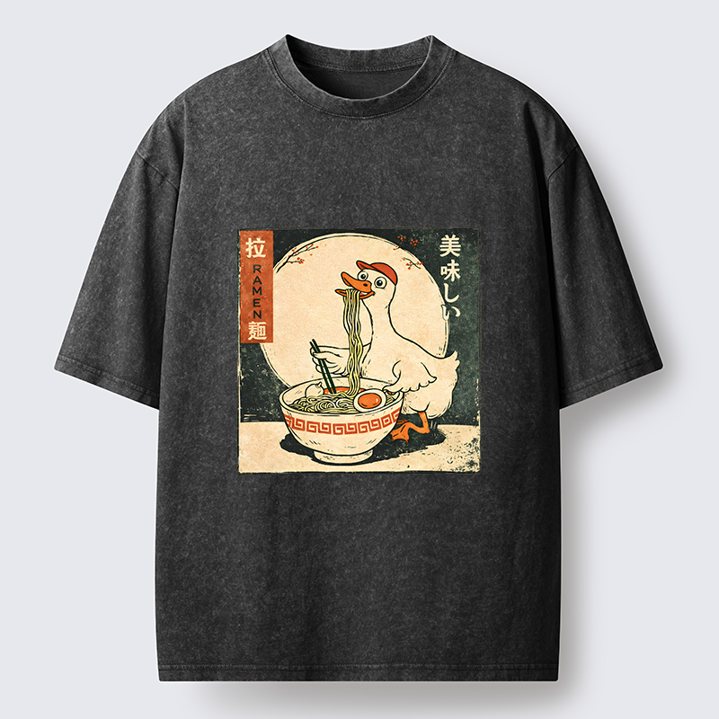 Tokyo-Lion Retro Duck Ramen Washed T-Shirt