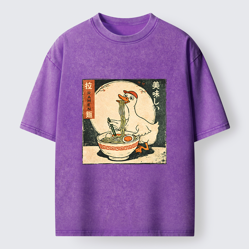 Tokyo-Lion Retro Duck Ramen Washed T-Shirt