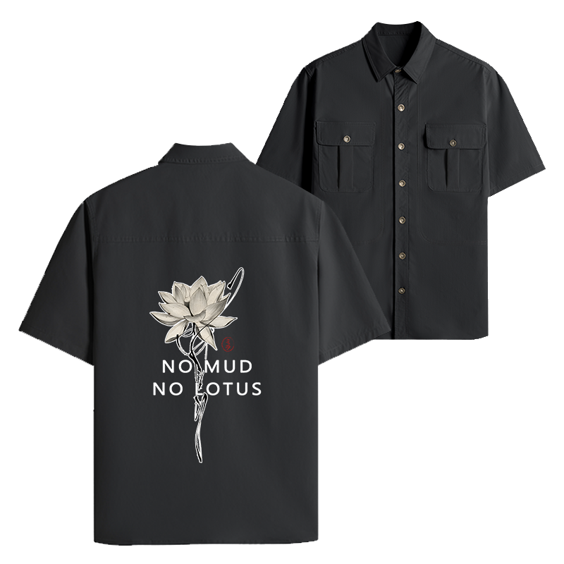 Tokyo-Lion  Japanese Zen Lotus Work Shirt
