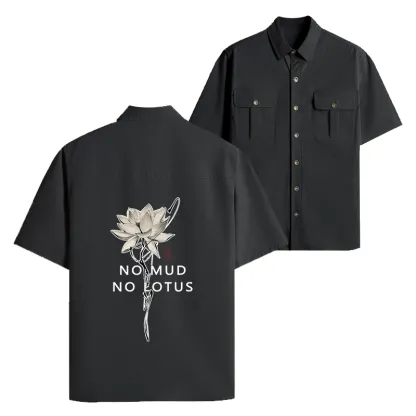 Tokyo-Lion  Japanese Zen Lotus Work Shirt