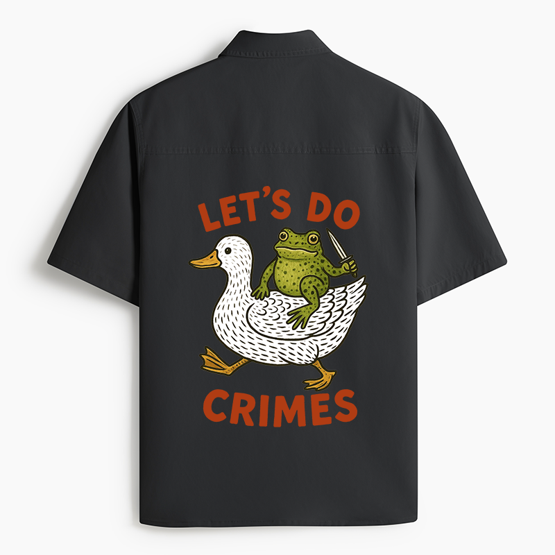 Tokyo-Lion Frog Ready To Commit Crime Work Shirt-Tokyo-Lion