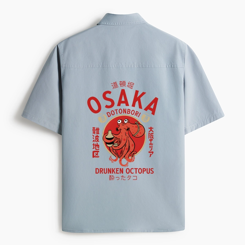 Tokyo-Lion Drunken Octopus Japan Work Shirt-Tokyo-Lion