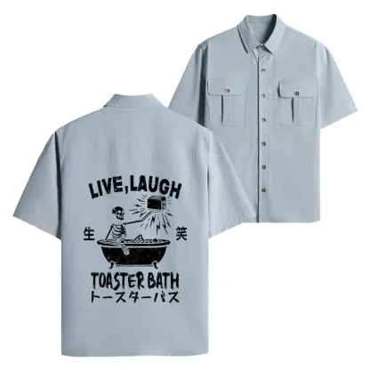 Tokyo-Lion Funny Electric Shock Skeleton Work Shirt-Tokyo-Lion