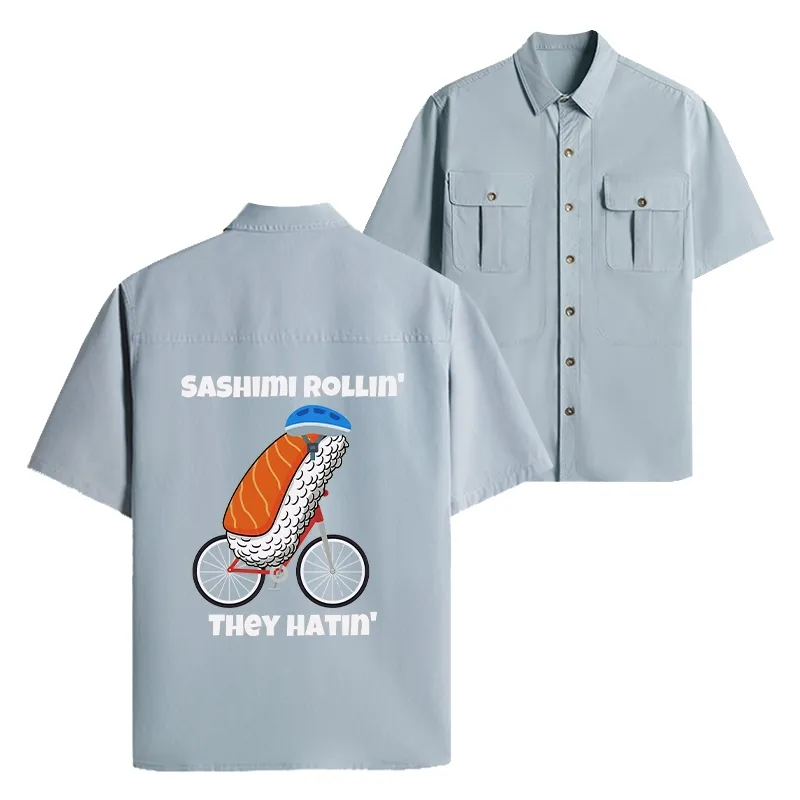 Tokyo-Lion Sashimi Rollin' They Hatin' Work Shirt-Tokyo-Lion