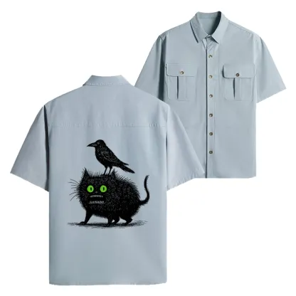 Tokyo-Lion Crow And Black Cat Work Shirt-Tokyo-Lion