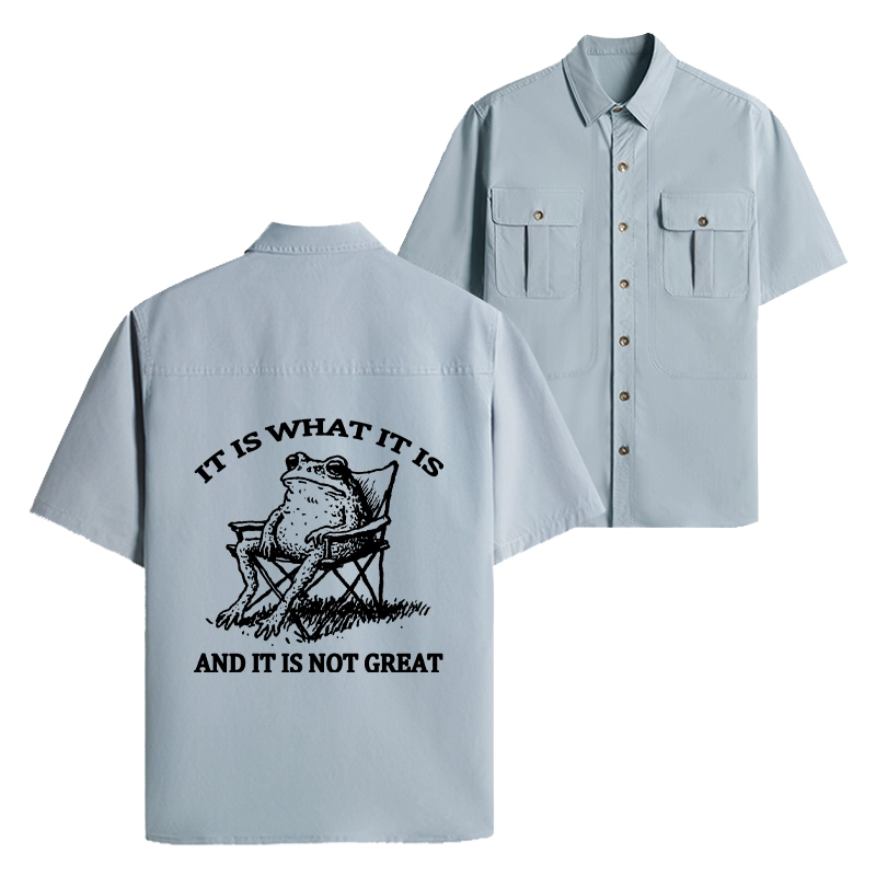 Tokyo-Lion Resting Frog Funny Work Shirt-Tokyo-Lion