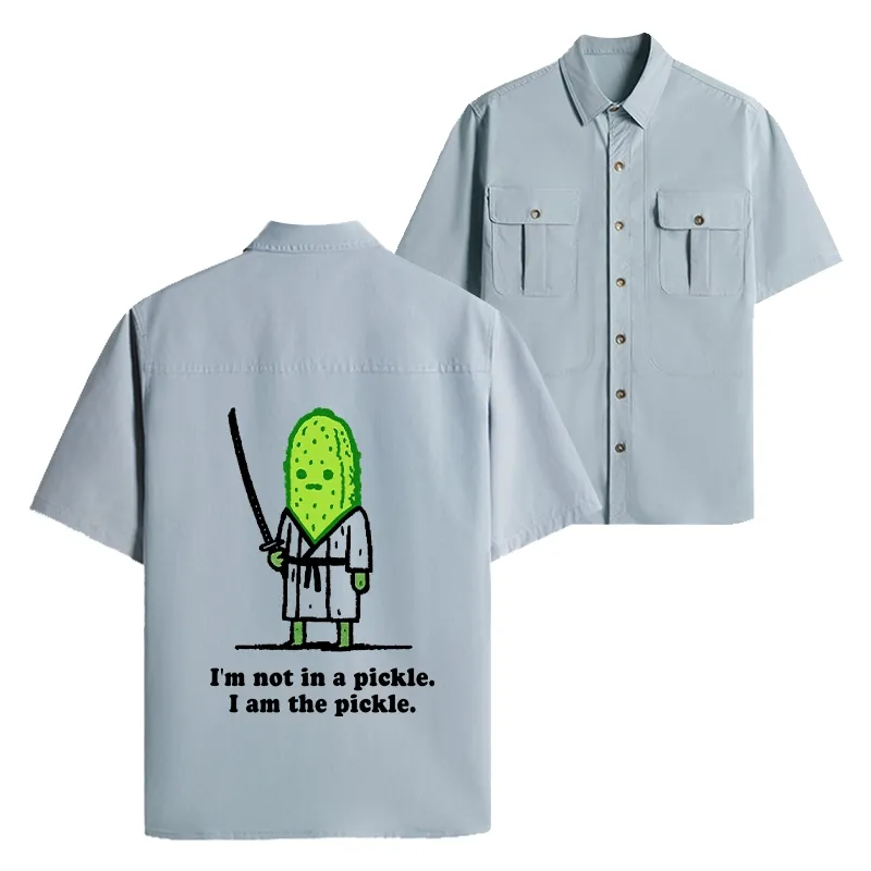 Tokyo-Lion Funny Cucumber Samurai Work Shirt-Tokyo-Lion