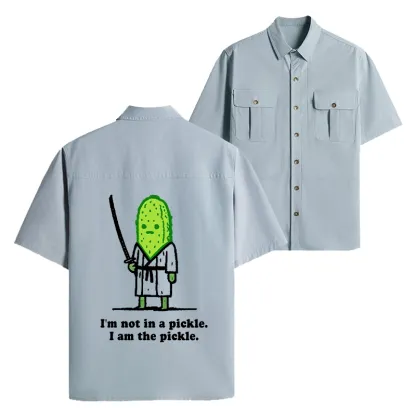 Tokyo-Lion Funny Cucumber Samurai Work Shirt-Tokyo-Lion