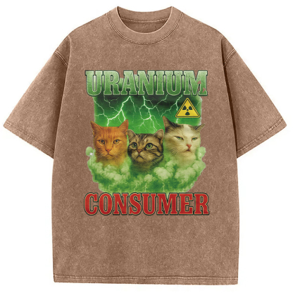 Tokyolion Uranium Consumer Cat Washed T-Shirt