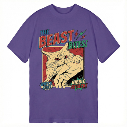 TokyoLion Vintage Horror Cat Bite Classic T-Shirt-Tokyo-Lion