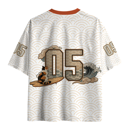 Tokyolion Bruh. The Great Wave Japanese Surfing Cat Mesh Jersey
