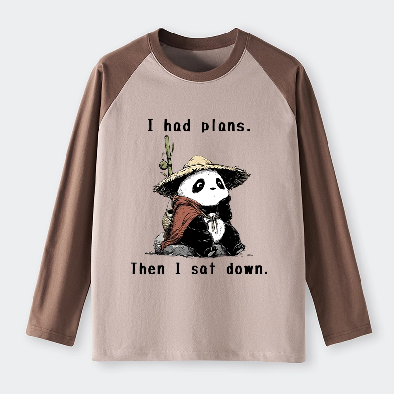 Tokyo-Lion The Maybe Later Panda Raglan Long Sleeve T-shirt