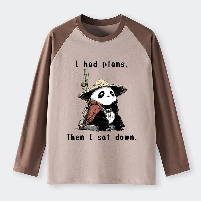 Tokyo-Lion The Maybe Later Panda Raglan Long Sleeve T-shirt