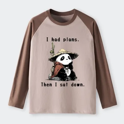 Tokyo-Lion The Maybe Later Panda Raglan Long Sleeve T-shirt