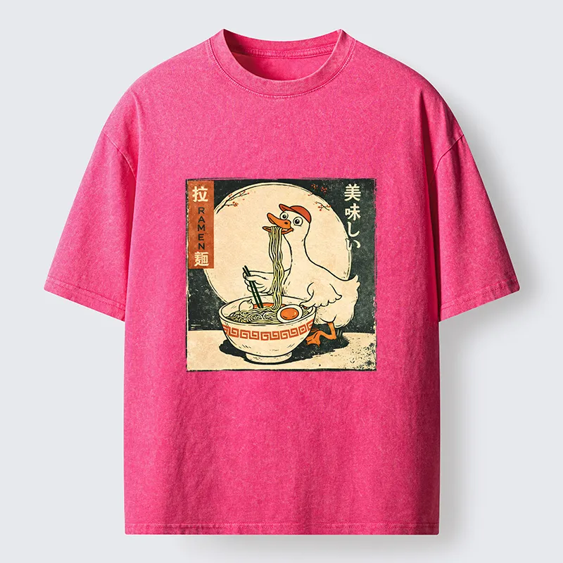 Tokyo-Lion Retro Duck Ramen Washed T-Shirt