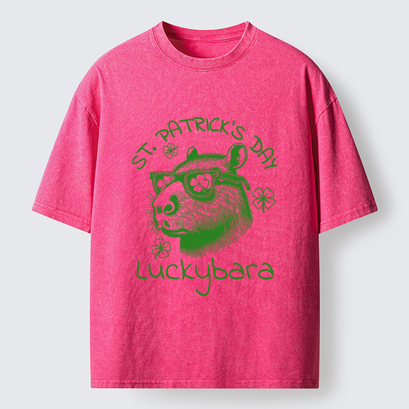 Tokyo-Lion St Patrick's Day Capybara Meme Washed T-Shirt