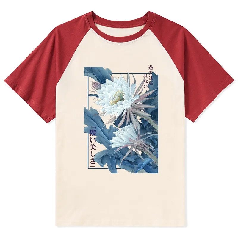 Tokyo-Lion Vintage Epiphyllum-Short-lived beauty Poster Raglan T-shirt