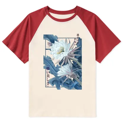Tokyo-Lion Vintage Epiphyllum-Short-lived beauty Poster Raglan T-shirt