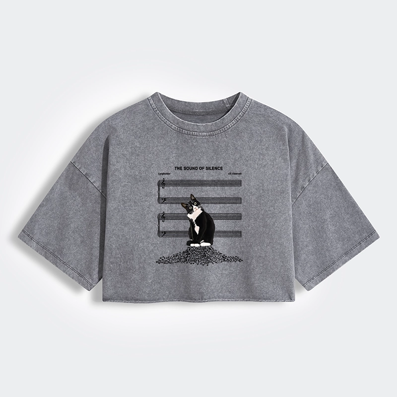 Tokyo-Lion The Sound Of Silence Women's Washed Crop T-Shirt