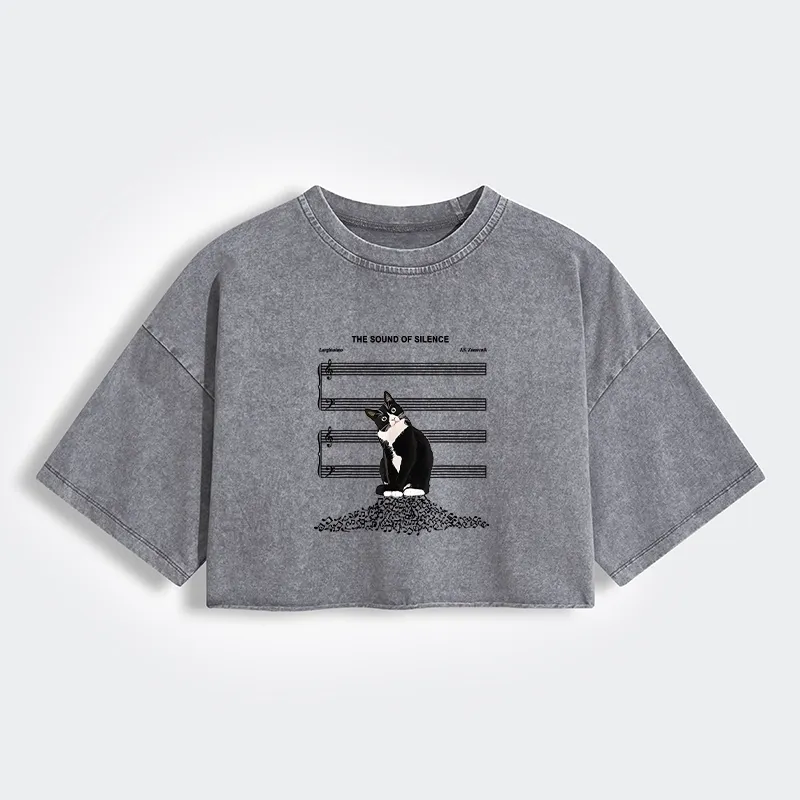 Tokyo-Lion The Sound Of Silence Women's Washed Crop T-Shirt