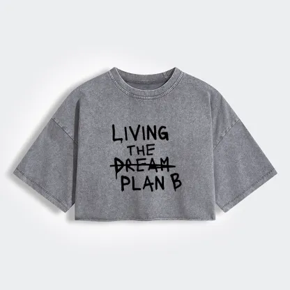 Tokyo-Lion Implement Plan B Women's Washed Crop T-Shirt