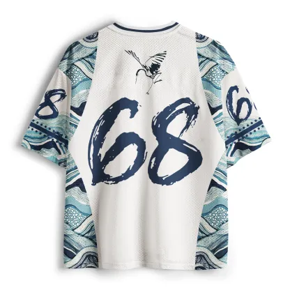 Tokyo-Lion Indigo Wave Heron Mesh Jersey-Tokyo-Lion