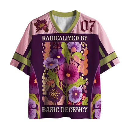 Tokyo-Lion Dusty Rose & Plum Floral Athletic No.07 Mesh Jersey