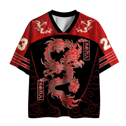 Tokyo-Lion Auspicious Dragon Cloud Mesh Jersey