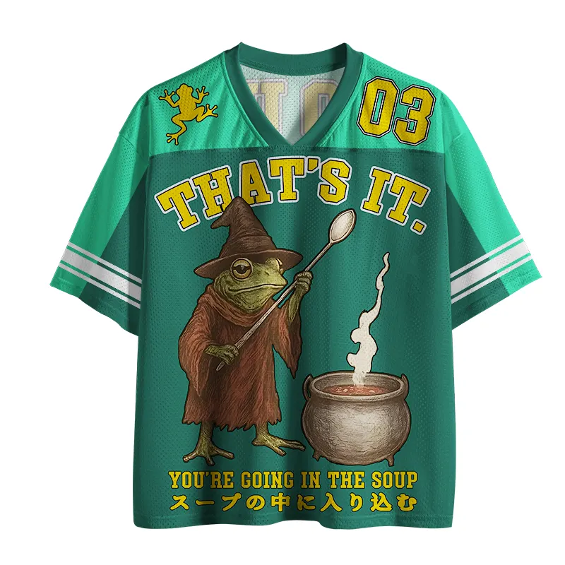 Tokyo-Lion Funny Frog Soup Mesh Jersey