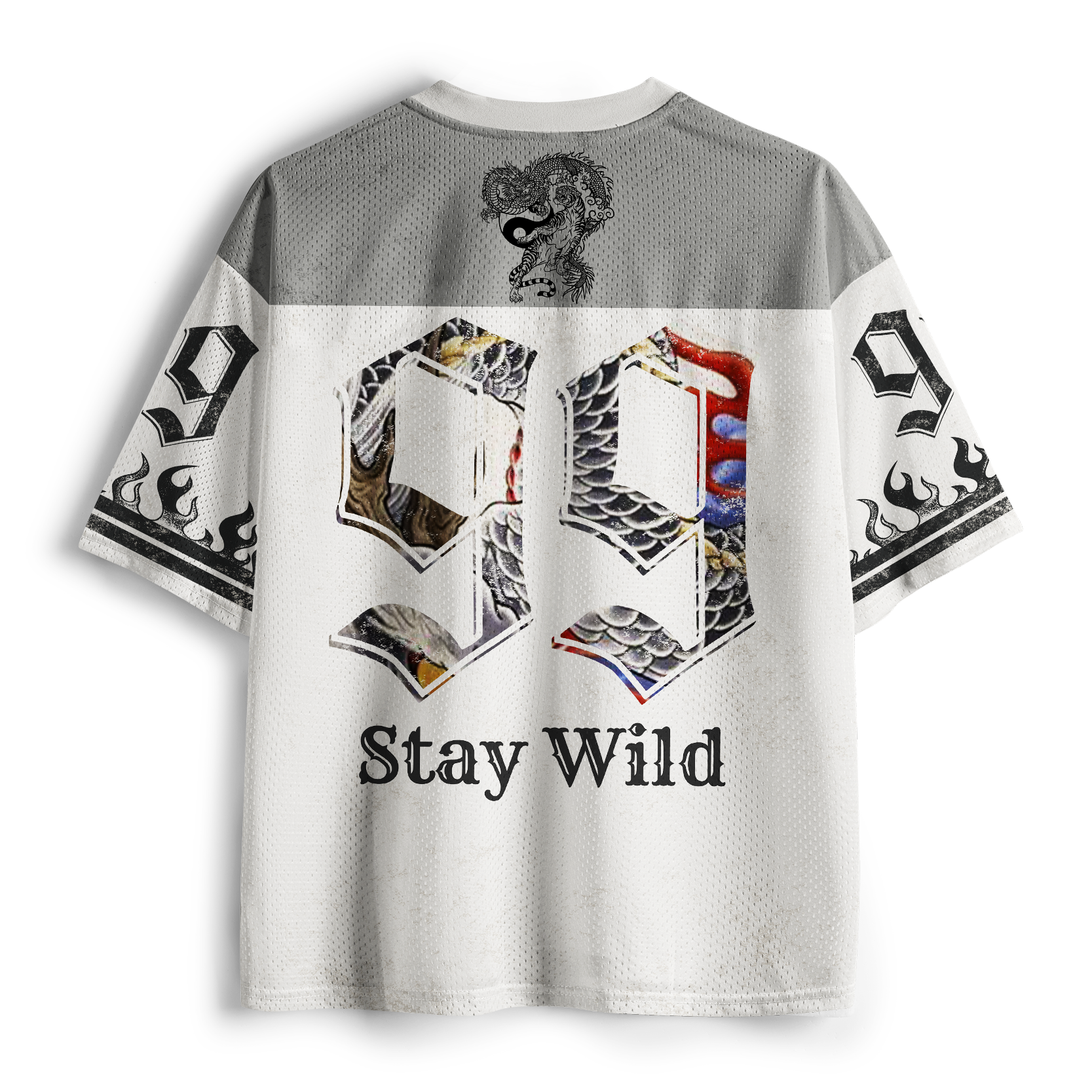 Tokyo-Lion Ancient Guardians:Yin-Yang Dragon&Lion Mesh Jersey