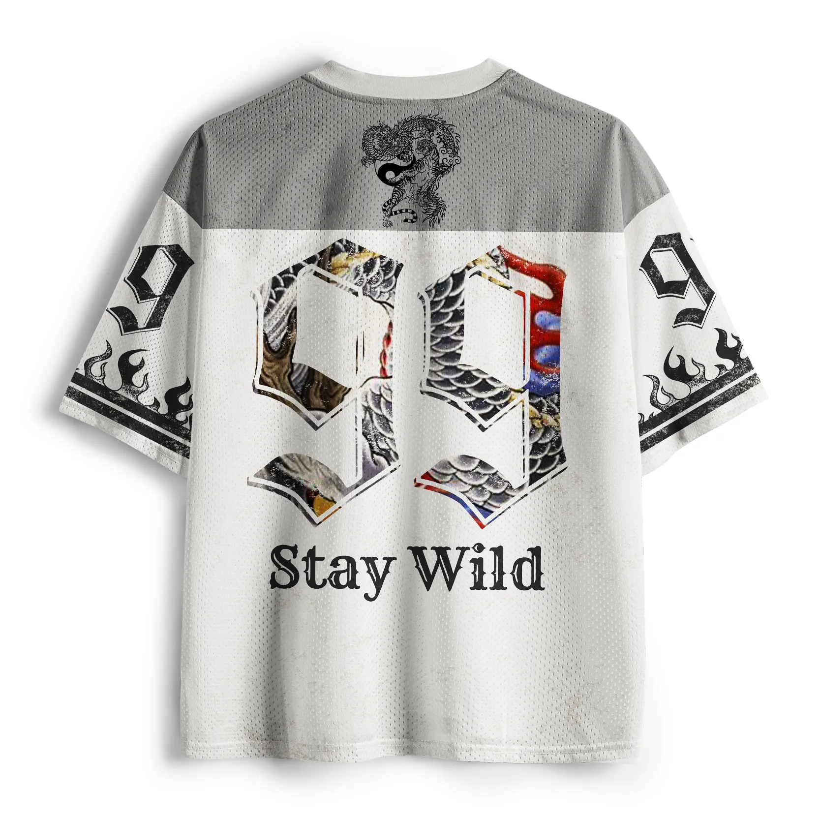 Tokyo-Lion Ancient Guardians:Yin-Yang Dragon&Lion Mesh Jersey