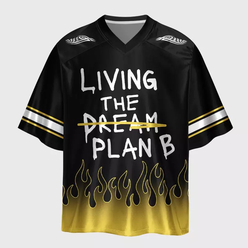 Tokyo-Lion Funny Anti Dream Plan B Meme Glossy Oversized Jersey