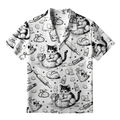 Tokyo-Lion Cat Kneading Dough Aloha Hawaiian Shirt