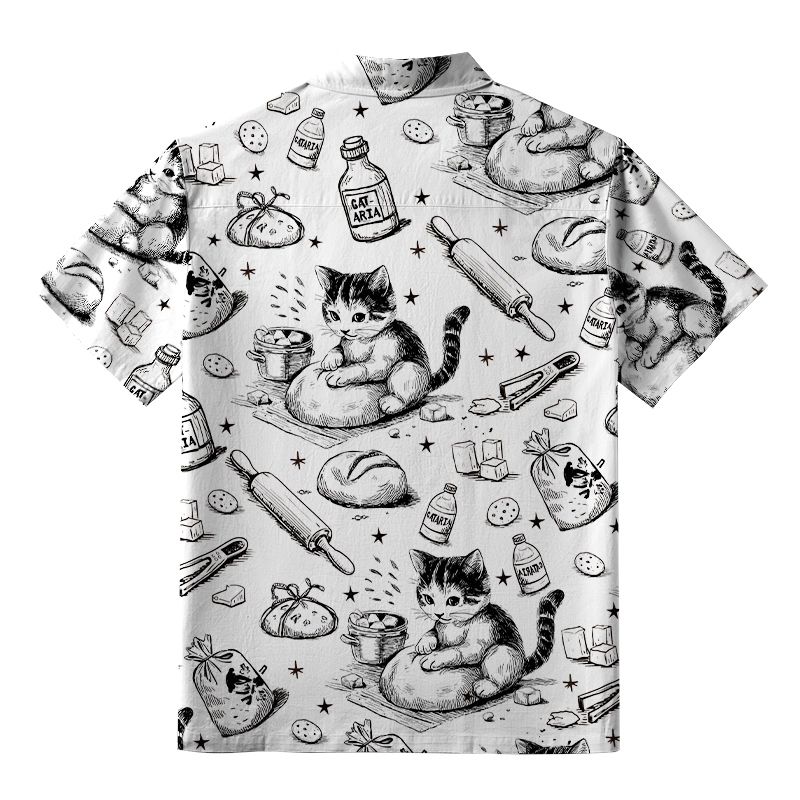 Tokyo-Lion Cat Kneading Dough Aloha Hawaiian Shirt
