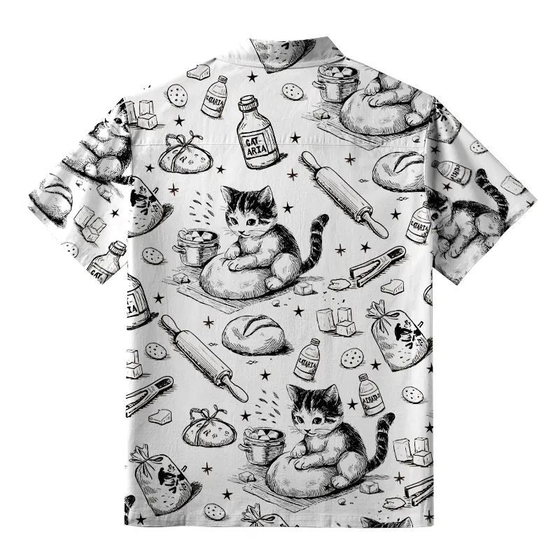 Tokyo-Lion Cat Kneading Dough Aloha Hawaiian Shirt