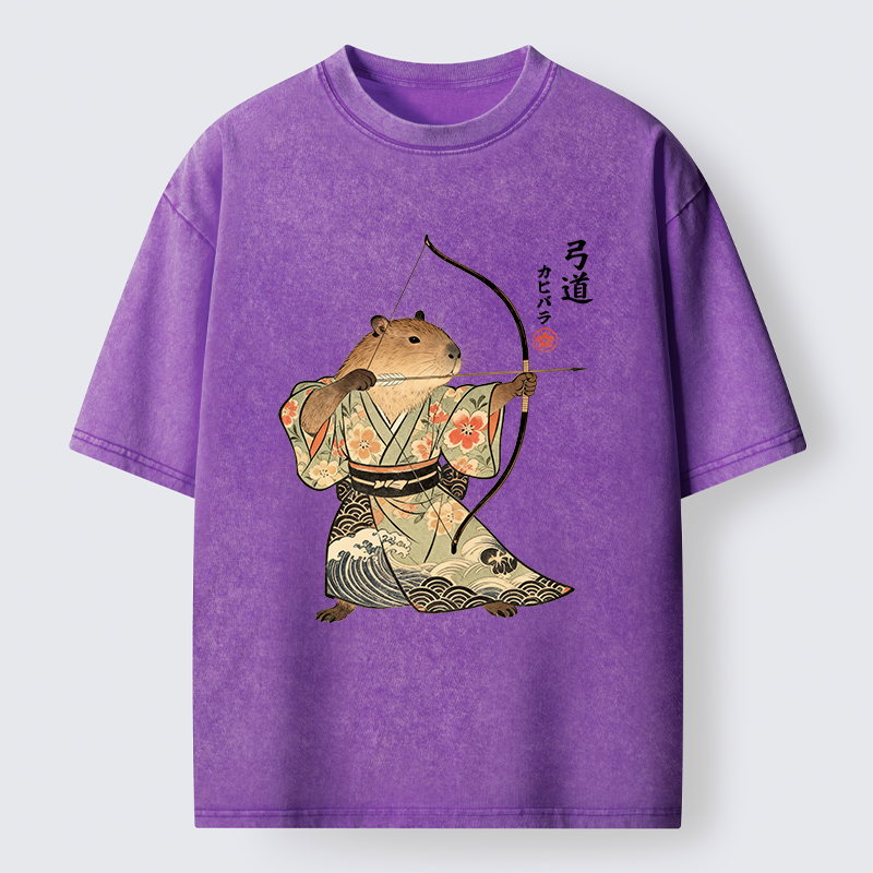 Tokyo-Lion Capybara Archery Washed T-Shirt