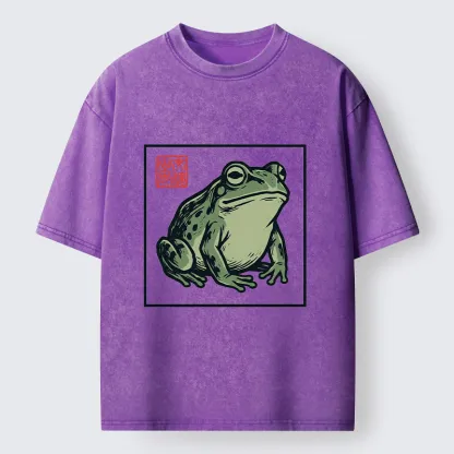 Tokyo-Lion Zen Frog Washed T-Shirt