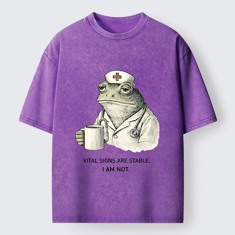 Tokyo-lion Japanese Melancholy Frog Washed T-Shirt