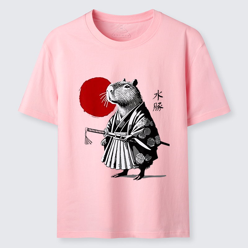 Tokyo-Lion Capybara Samurai And Sun Classic T-Shirt