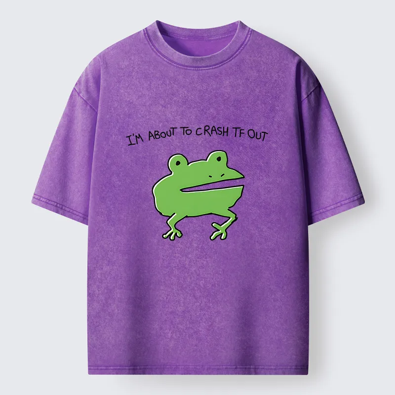 Tokyo-Lion Very Sleepy Frog Funny Washed T-Shirt