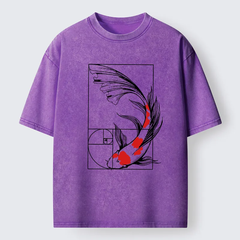 Tokyo-Lion Golden Ratio Koi Washed T-Shirt