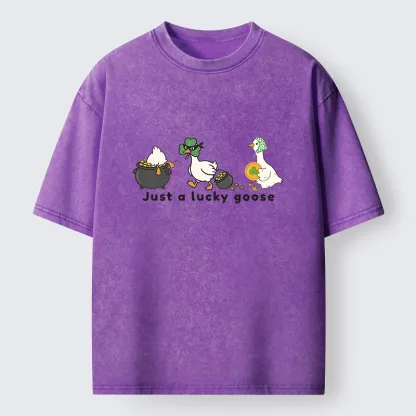 Tokyo-Lion Just A Lucky Goose Meme Washed T-Shirt