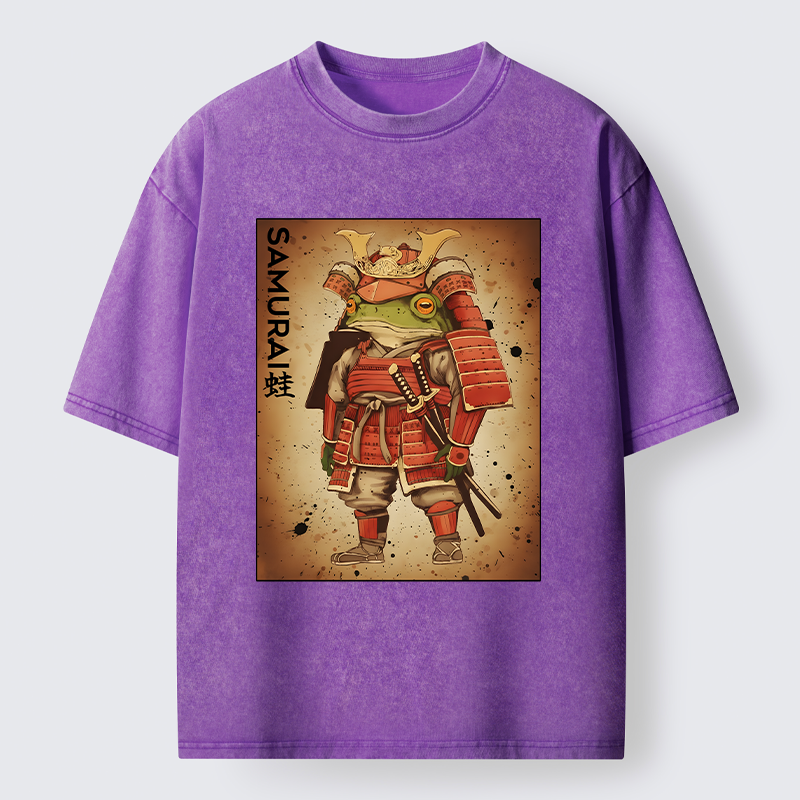 Tokyo-Lion Frog Japanese General Washed T-Shirt